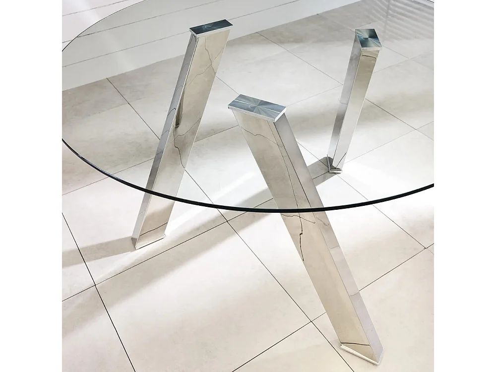 Louvre, Tavolo fisso con top in Vetro temperato (120cm X 120cm H. 75cm)