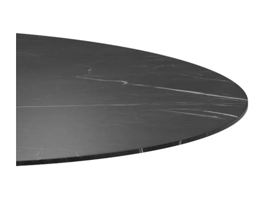 Circe, Tavolo fisso con top in ceramica Marmo nero (100cm X 100cm H. 76cm)