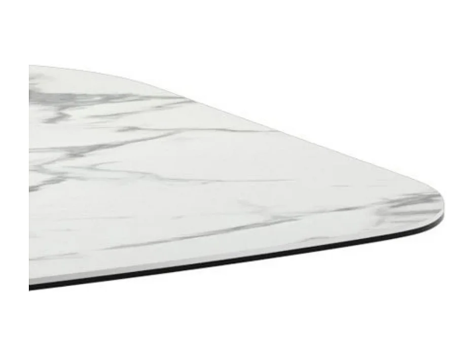 Halo, Tavolo fisso con top in ceramica su vetro Marmo bianco (110cm X 220cm H. 75cm)