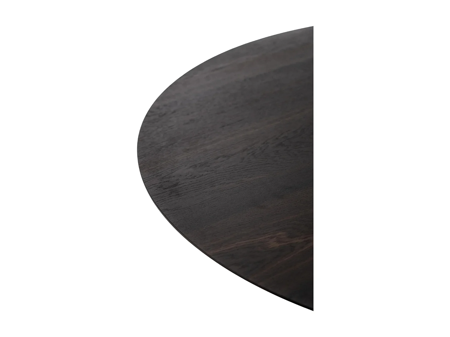 Mesa redonda fija Leo en roble termocotto y metal negro, 130 cm, diseño moderno, 6 plazas, Made in Italy