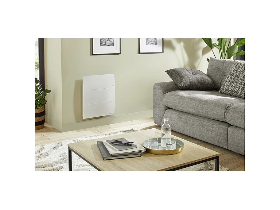 Radiateur chaleur 1500W AGILIA horizontal pilotage intelligent connecté blanc carat ATLANTIC 503124