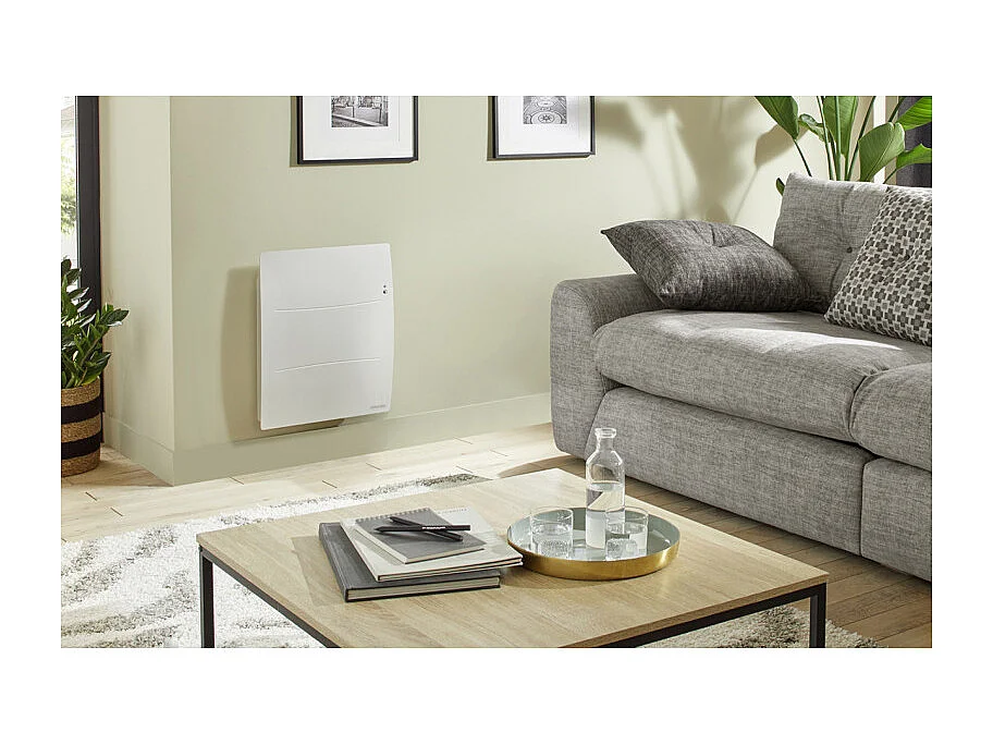 Radiateur chaleur 1500W AGILIA horizontal pilotage intelligent connecté blanc carat ATLANTIC 503124