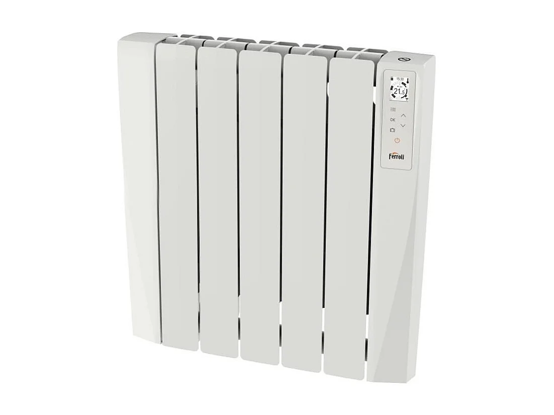 Radiateur électrique - Fluide caloporteur - 750 W - Ferroli - Néo connecté - Horizontal - Blanc