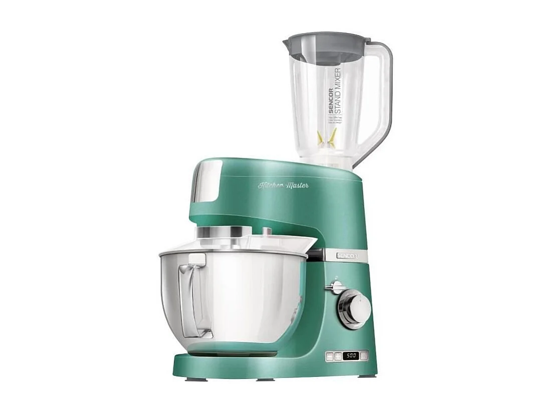 Robot da Cucina Sencor STM 7871GR - Potente Motore da 1000W, Ciotola in Acciaio Inox da 4,5L, Frullatore Tritan da 1,5L, Tritacarne, Accessori Completi