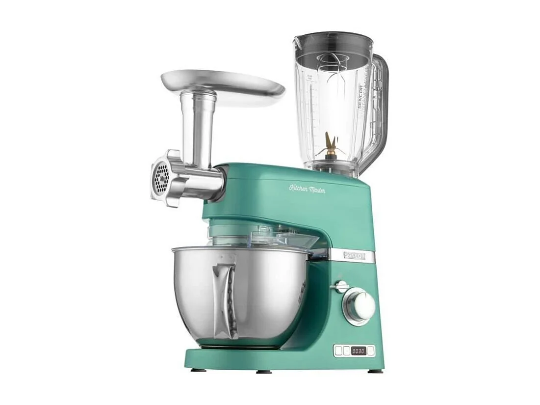 Robot da Cucina Sencor STM 7871GR - Potente Motore da 1000W, Ciotola in Acciaio Inox da 4,5L, Frullatore Tritan da 1,5L, Tritacarne, Accessori Completi