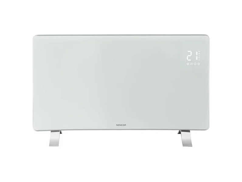 Radiateur intelligent Wi-Fi en verre - SENCOR - SCF 4740WH - 2400 W - 2 niveaux - Thermostat - Blanc