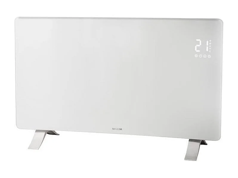Radiateur intelligent Wi-Fi en verre - SENCOR - SCF 4740WH - 2400 W - 2 niveaux - Thermostat - Blanc