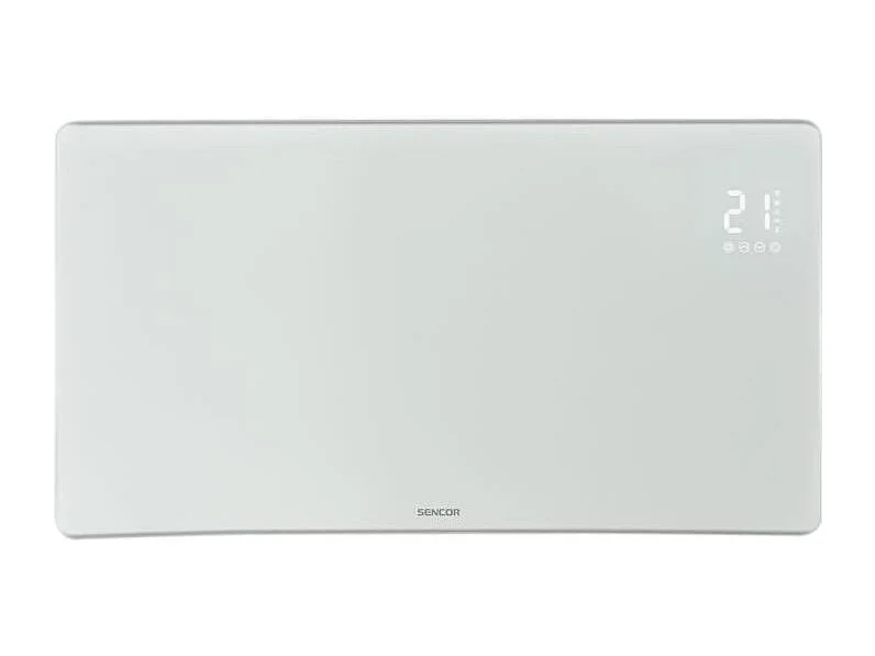 Radiateur intelligent Wi-Fi en verre - SENCOR - SCF 4740WH - 2400 W - 2 niveaux - Thermostat - Blanc