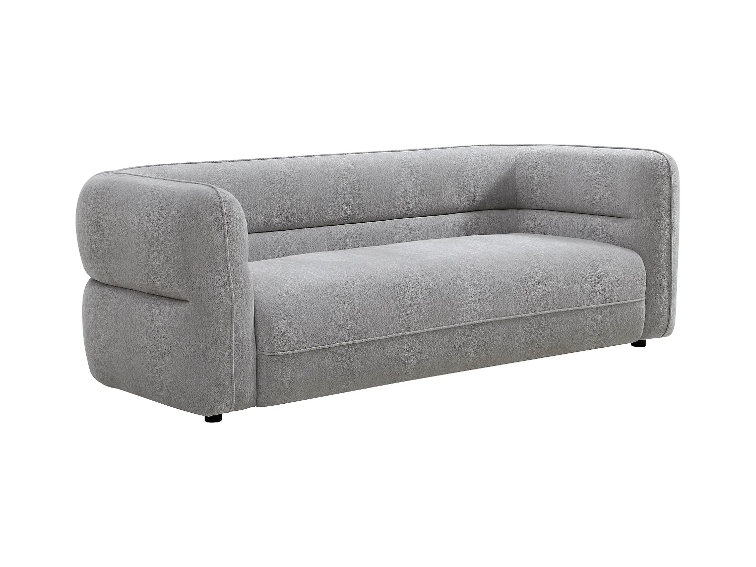 3-sits soffa och en fåtölj i grått chenilletyg TALIENA