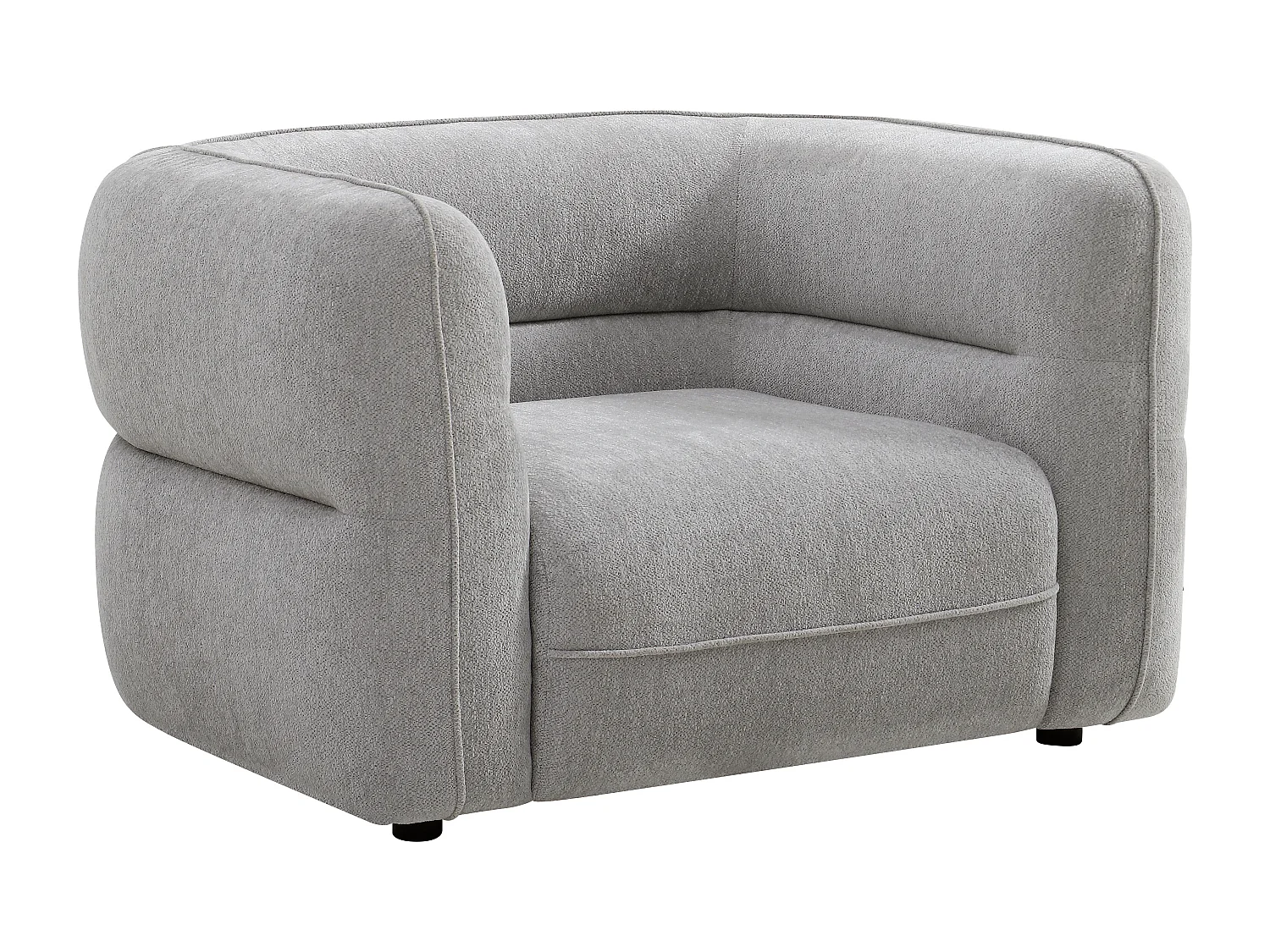 Canapé 3 places et un fauteuil en tissu chenille gris TALIENA