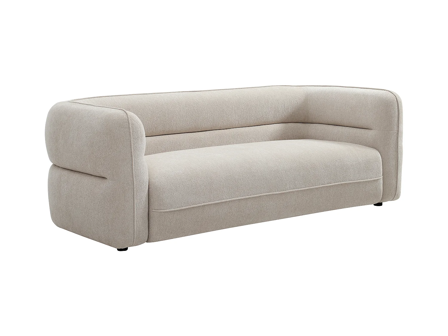 Canapé 3 places et un fauteuil en tissu chenille beige TALIENA