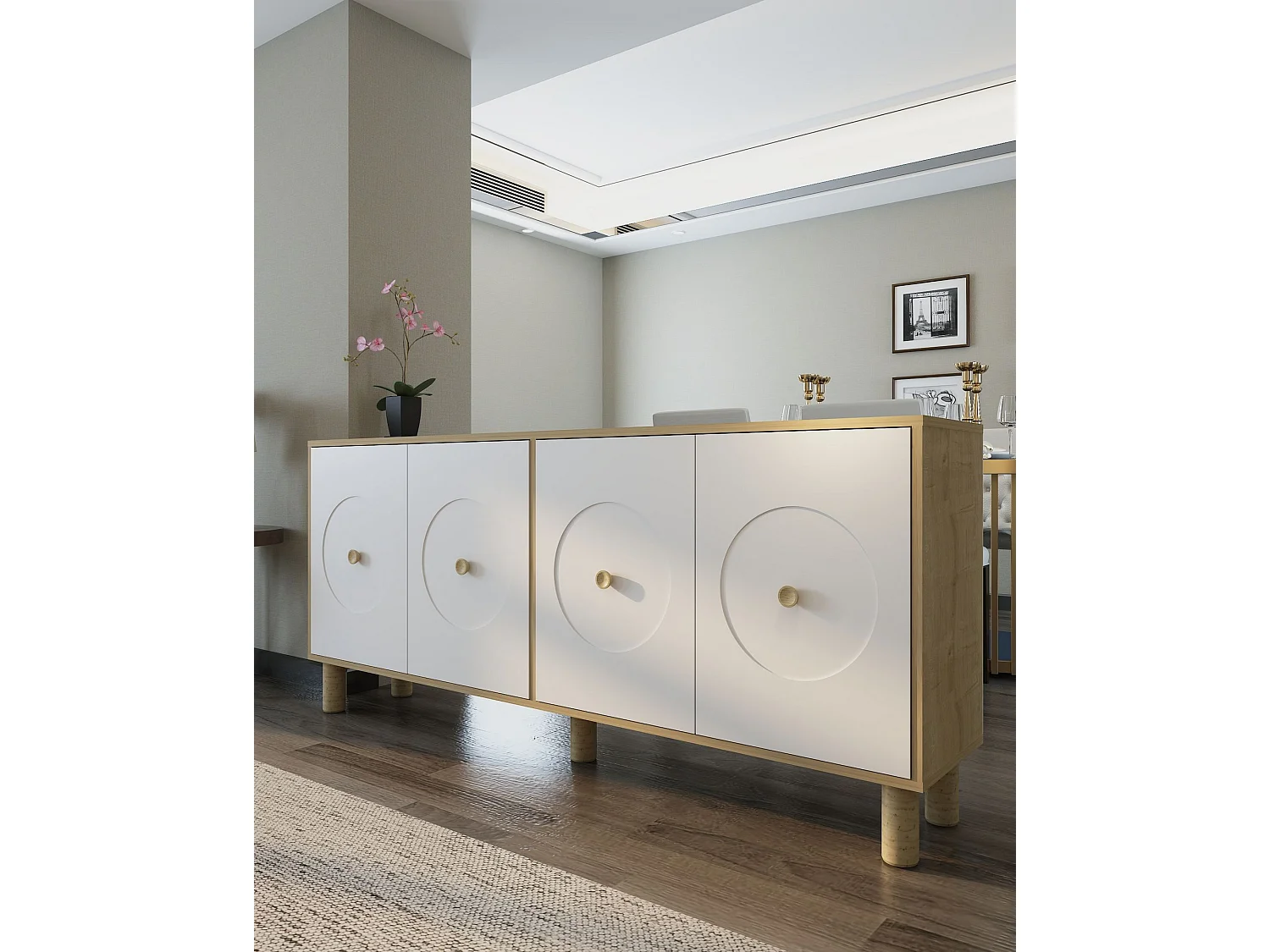 Buffet 4 portes en aggloméré Deren Bohem