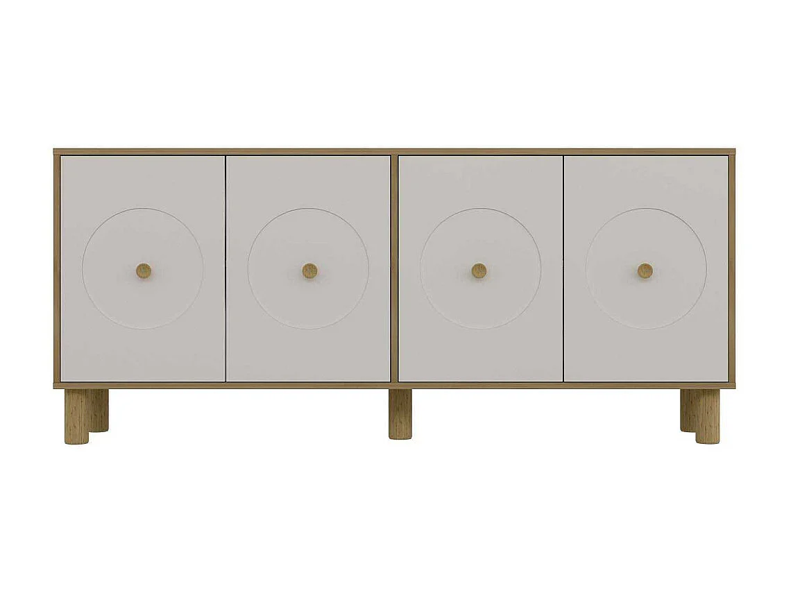 Aparador – 180cm x 78,6cm x 35cm – Carvalho Safira e Branco – Aglomerado