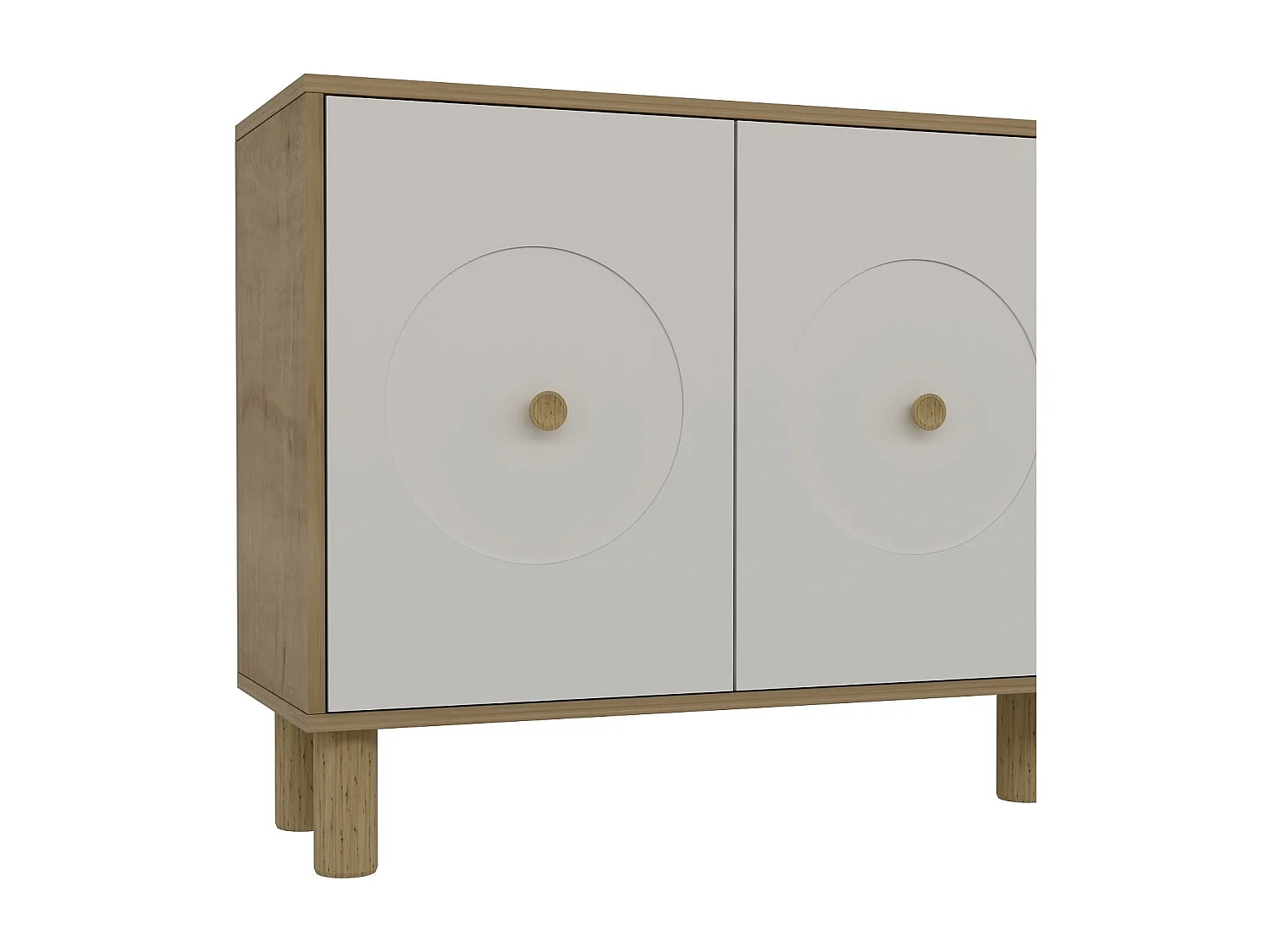 Aparador – 180cm x 78,6cm x 35cm – Carvalho Safira e Branco – Aglomerado