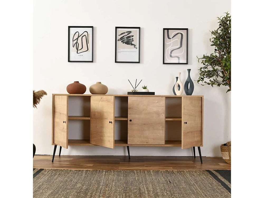 Aparador de Carvalho – 80 cm x 180 cm x 41 cm – Carvalho – Aglomerado e MDF