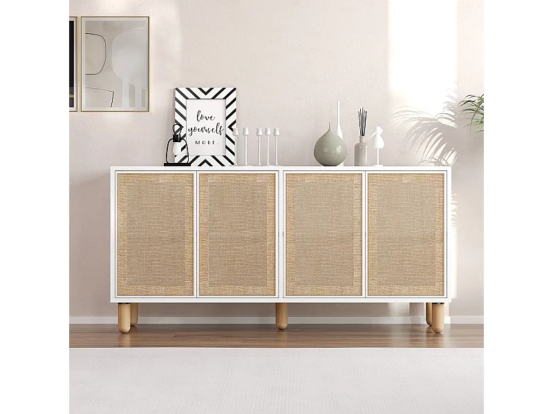 Buffet 4 portes tissu en jute LEILA
