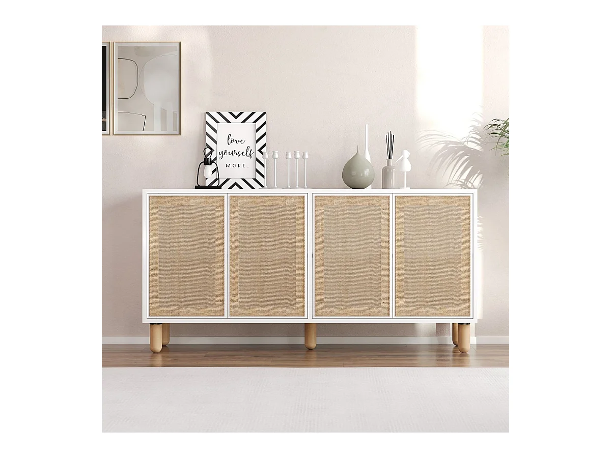 Buffet 4 portes tissu en jute LEILA