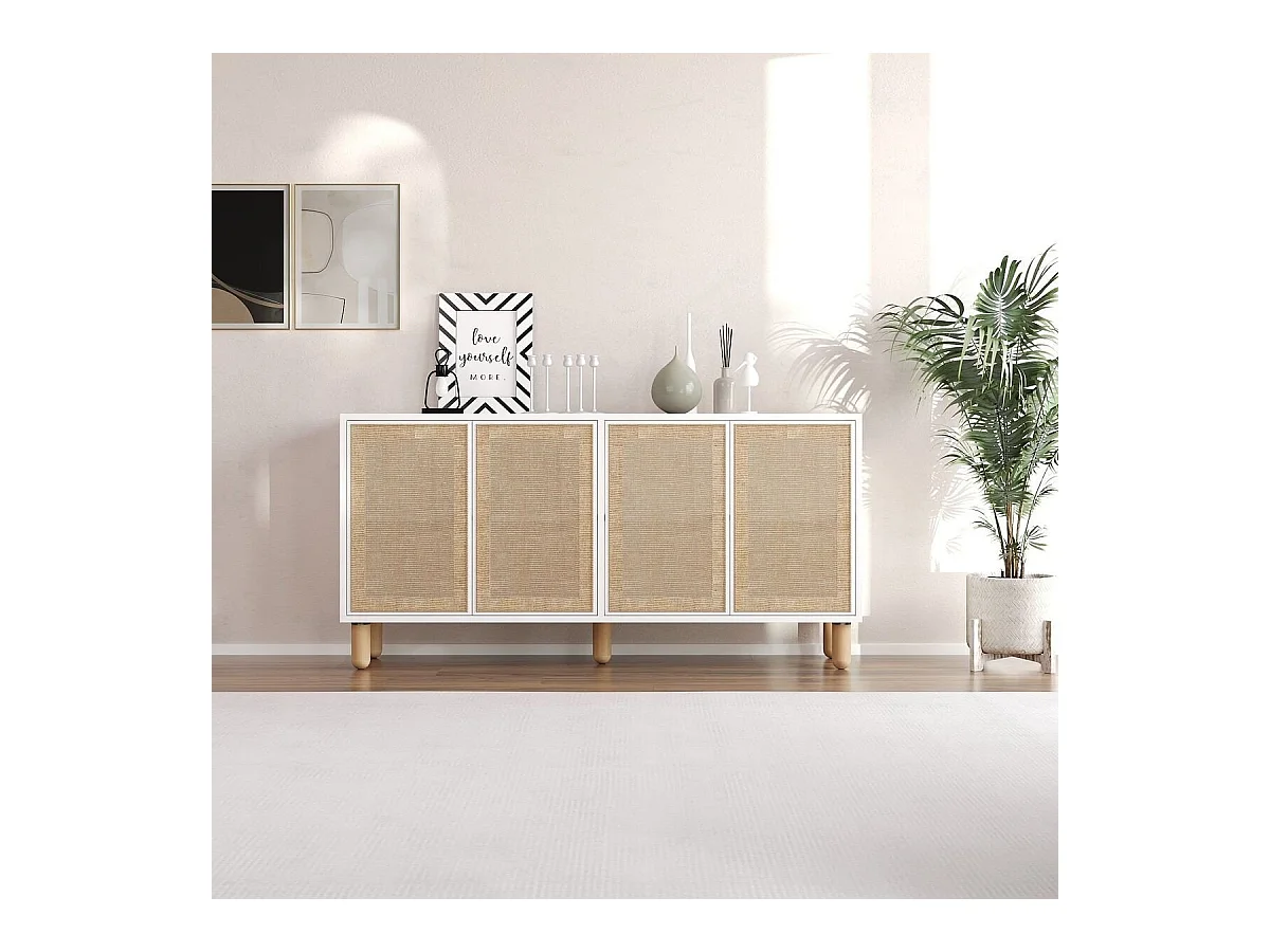 Buffet 4 portes tissu en jute LEILA