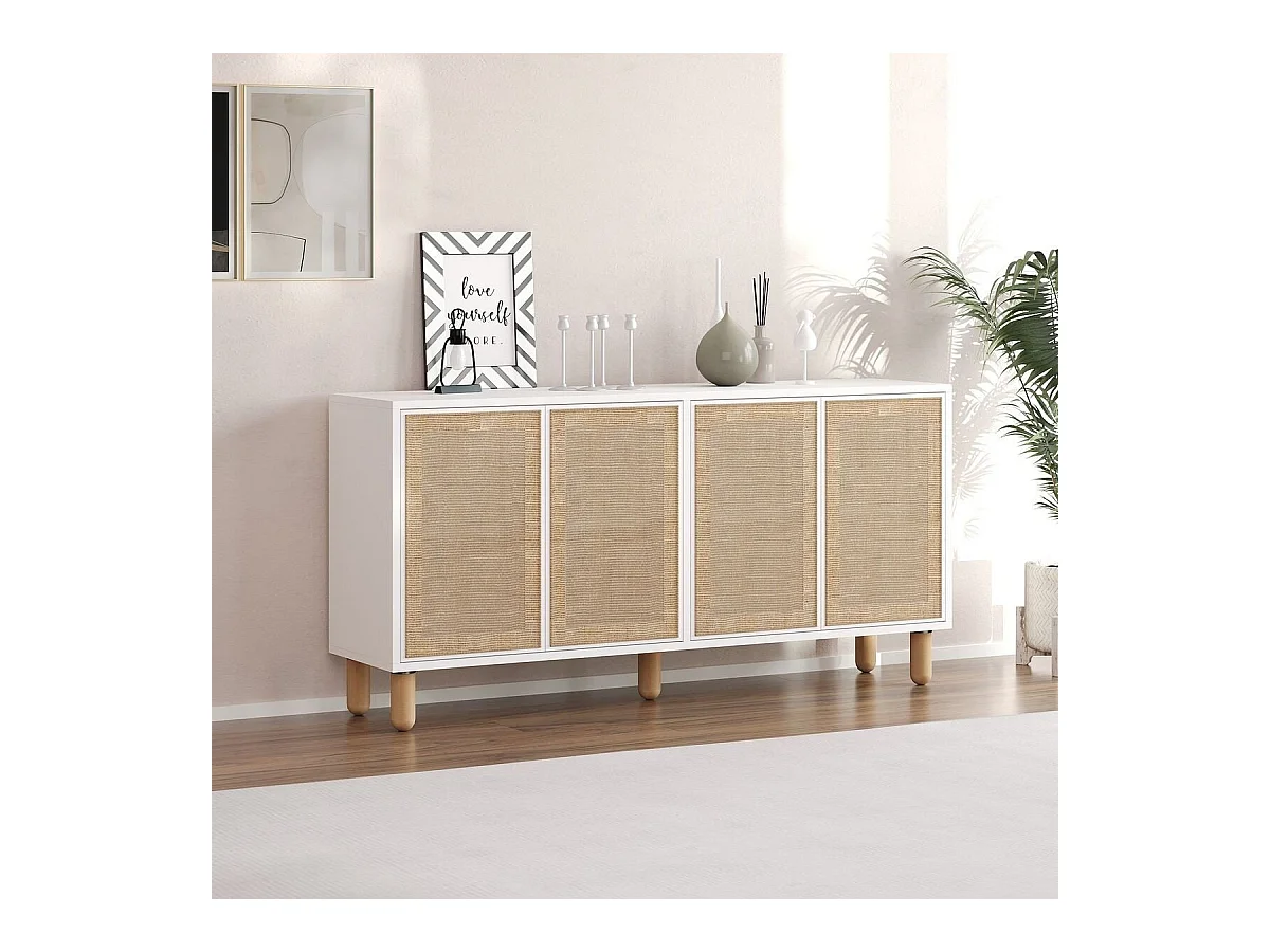 Buffet 4 portes tissu en jute LEILA