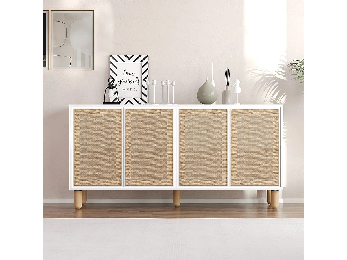 Buffet 4 portes tissu en jute LEILA