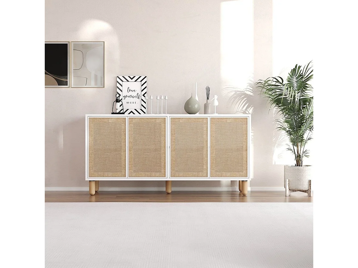 Buffet 4 portes tissu en jute LEILA