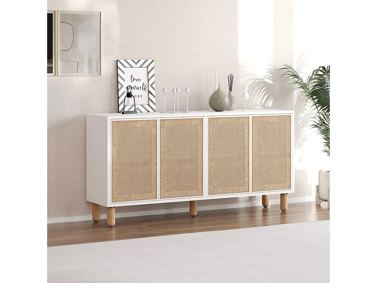 Buffet 4 portes tissu en jute LEILA