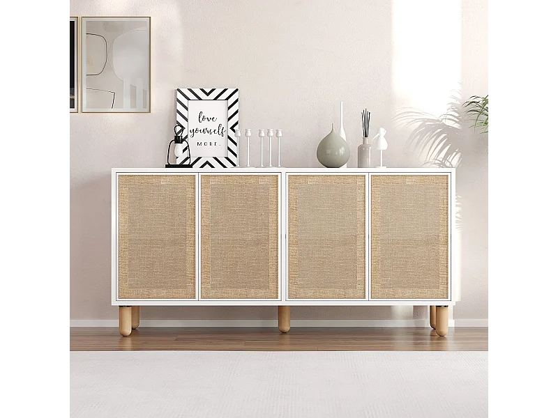 Buffet 4 portes tissu en jute LEILA