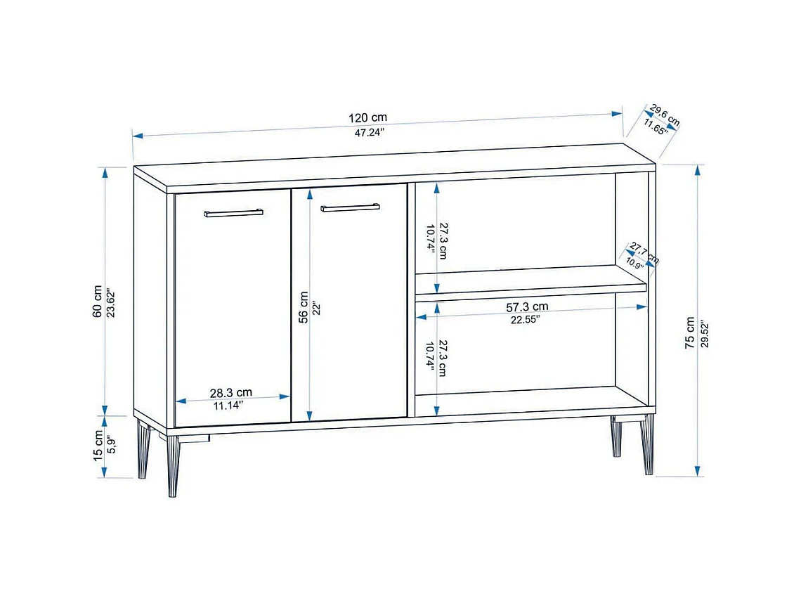 Buffet 4 portes en aggloméré Frezya