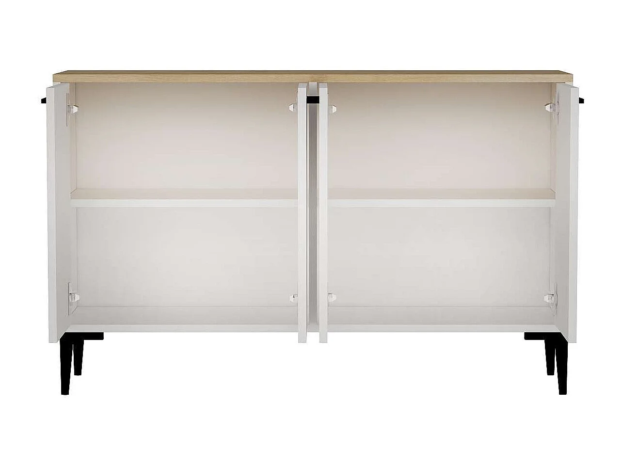 Aparador – 120 cm x 75 cm x 29,6 cm – Roble Zafiro y Blanco – Aglomerado