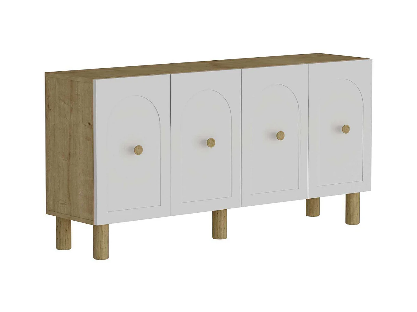 Buffet 4 portes en aggloméré Notre Bohem Blanc