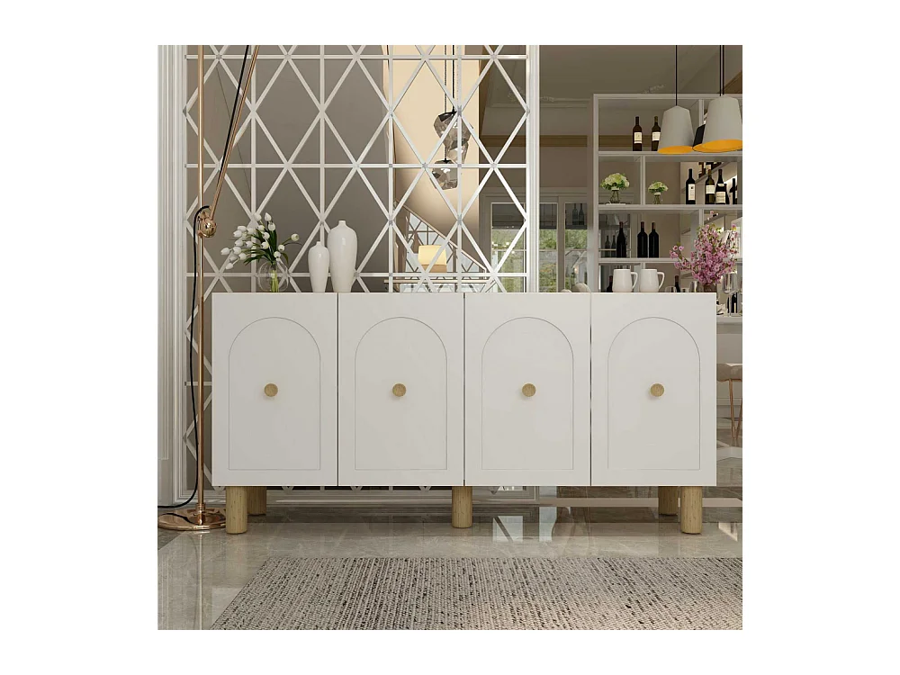 Buffet 4 portes en aggloméré Notre Bohem Blanc