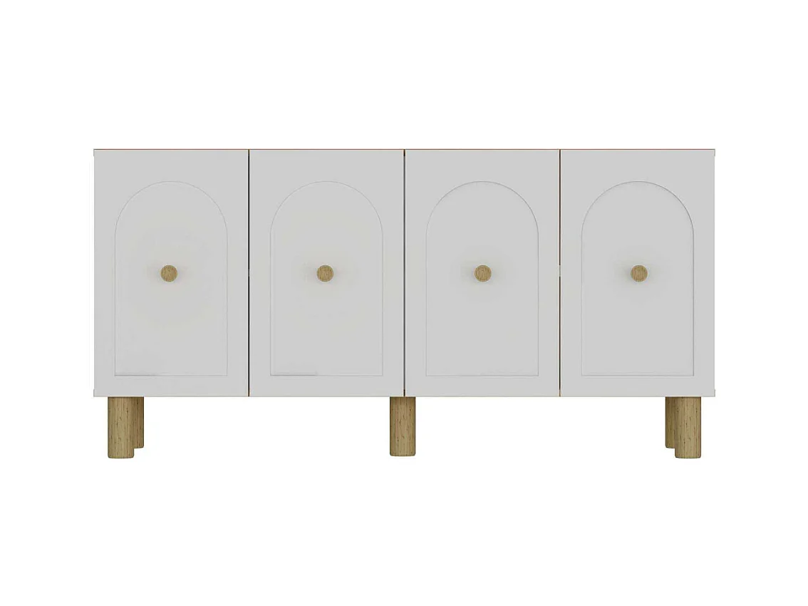 Buffet 4 portes en aggloméré Notre Bohem Blanc