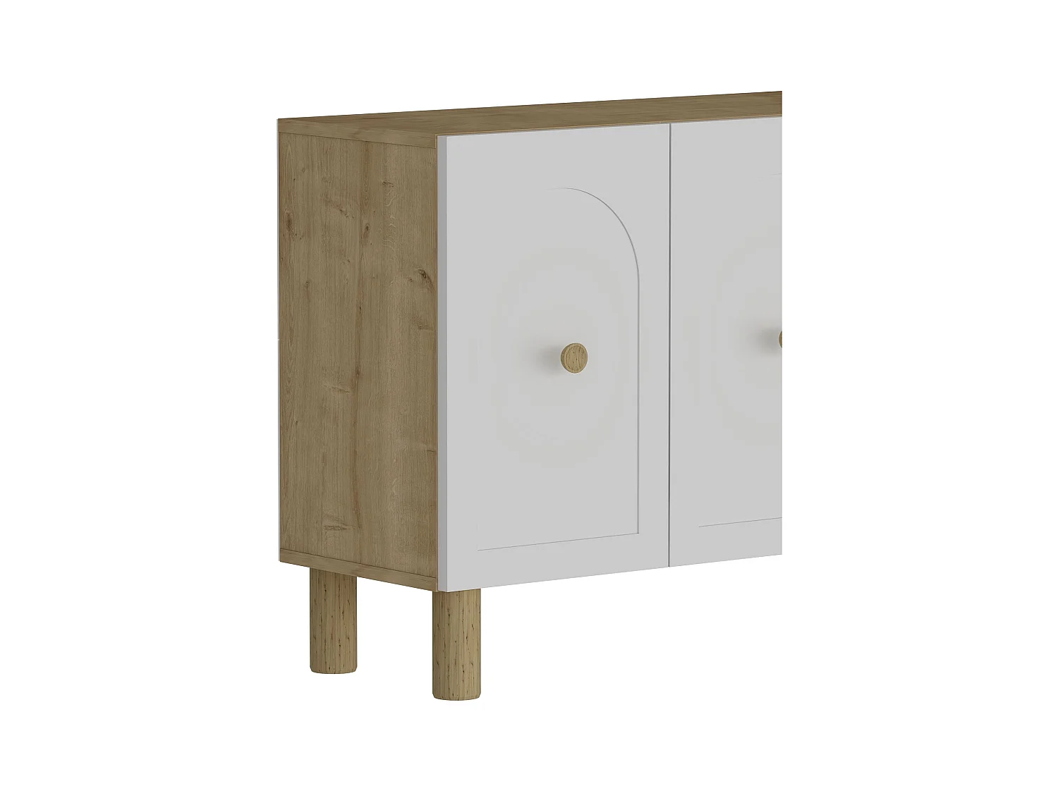 Buffet 4 portes en aggloméré Notre Bohem Blanc