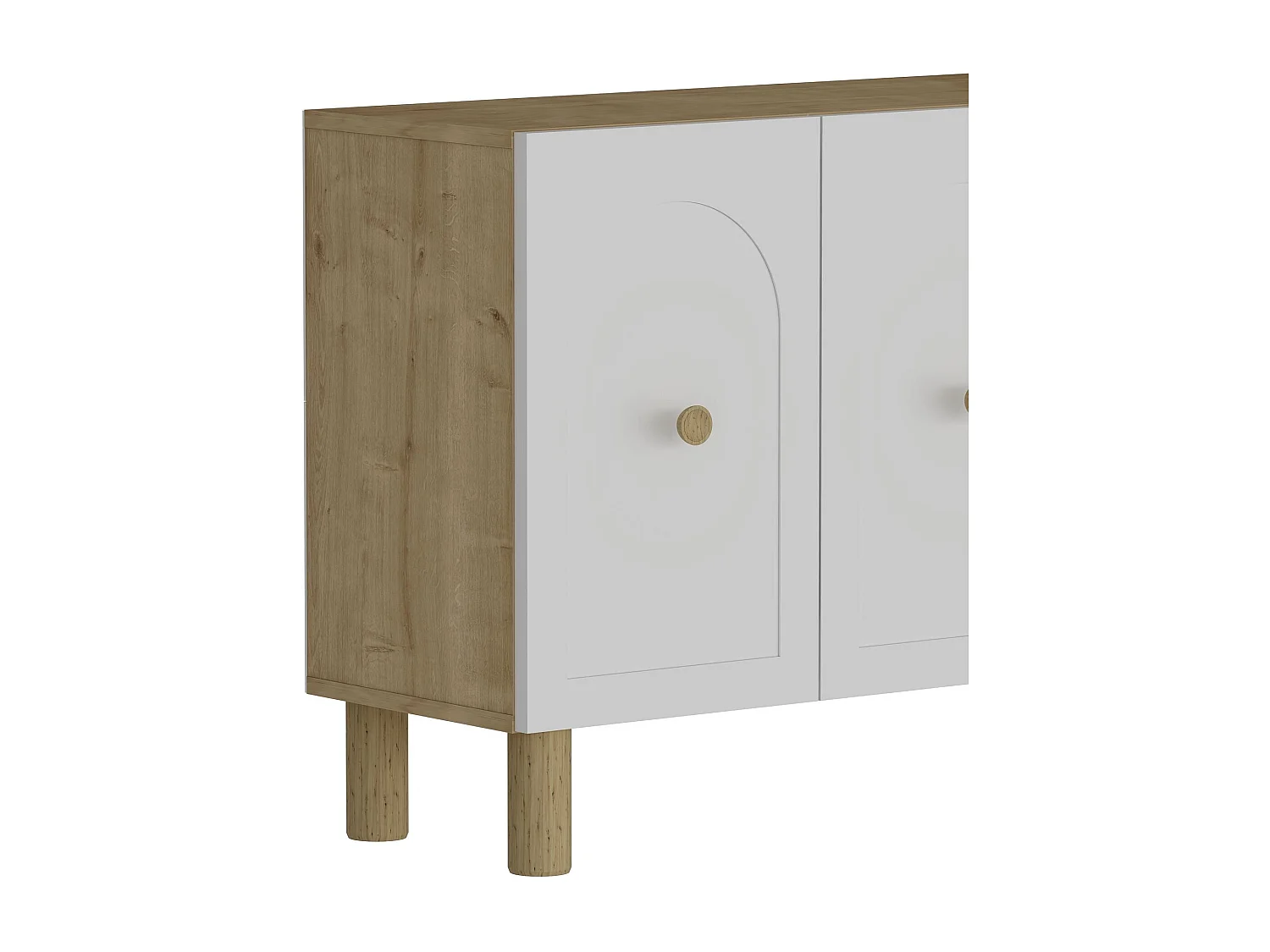 Aparador – 150cm x 75cm x 35cm – Carvalho Safira e Branco – Painel de partículas revestido com melamina