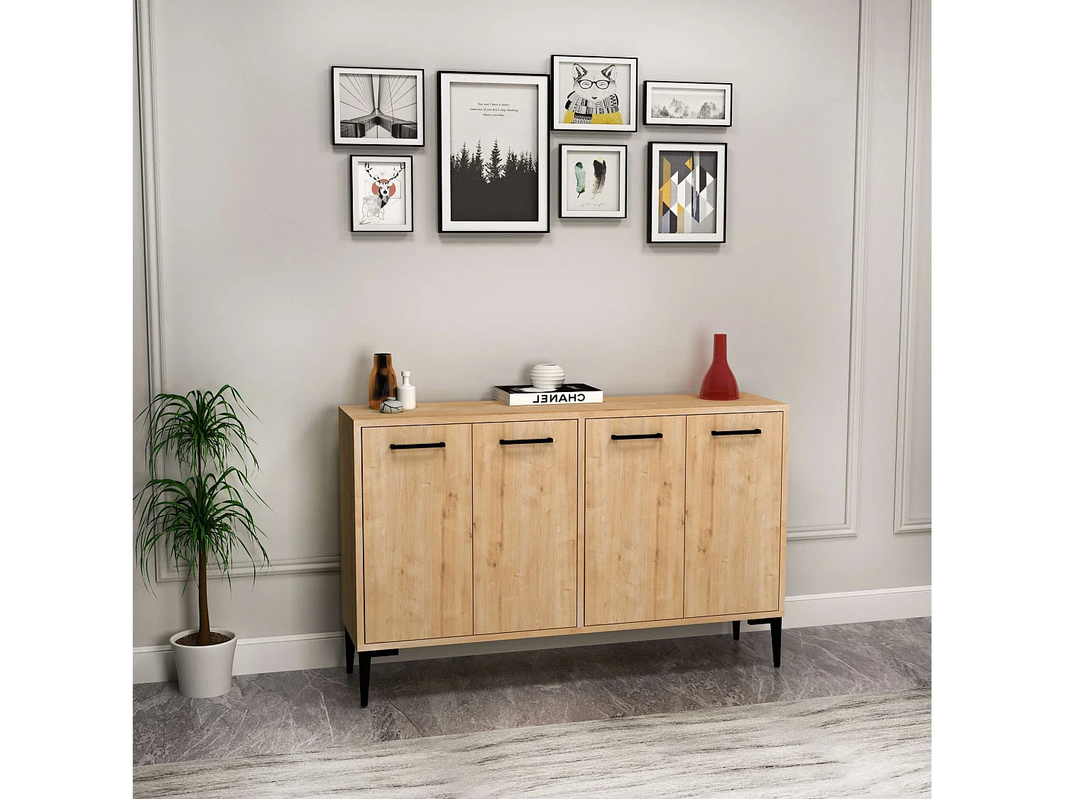 Buffet 4 portes en aggloméré Frezya