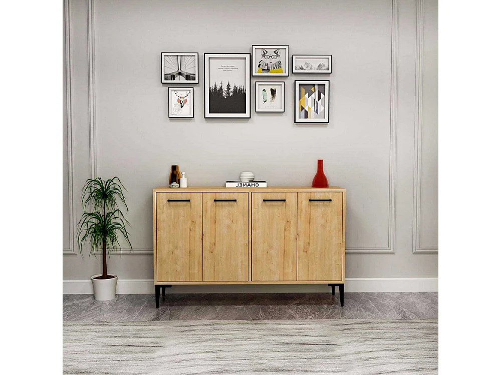 Aparador – 120 cm largura – Carvalho Safira – Painel de partículas revestido de melamina