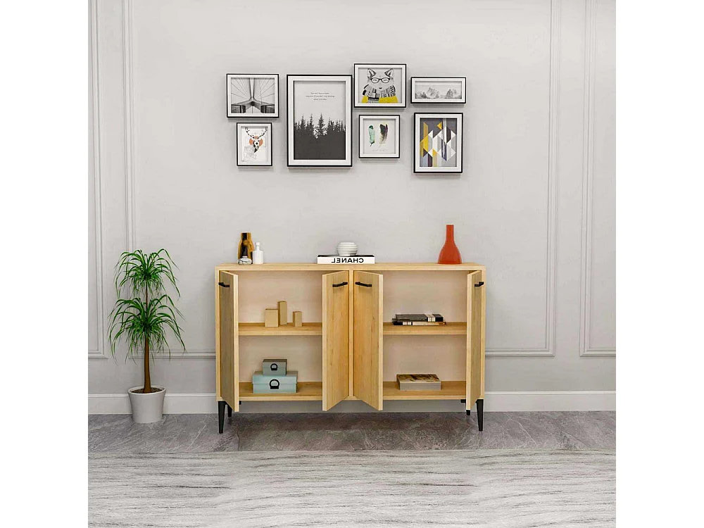 Aparador – 120 cm largura – Carvalho Safira – Painel de partículas revestido de melamina