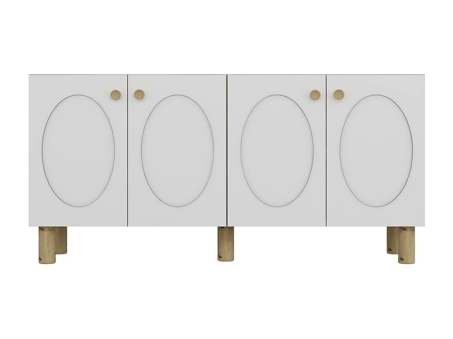 Aparador – 150cm x 75cm x 35cm – Carvalho Safira e Branco – Painel de Partículas