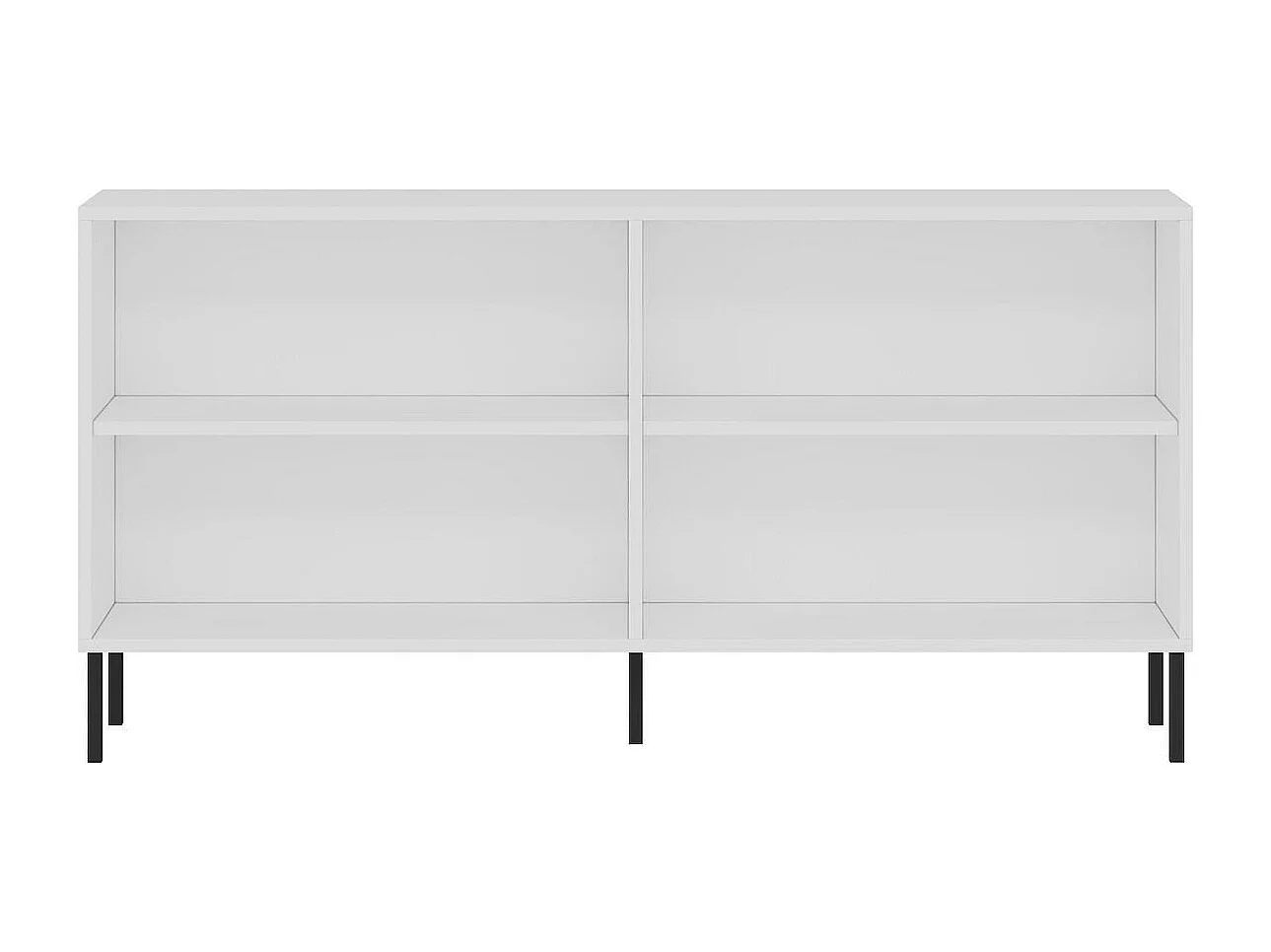 Aparador – 150 cm x 75 cm x 36 cm – Branco e Carvalho Safira – Aglomerado revestido de melamina