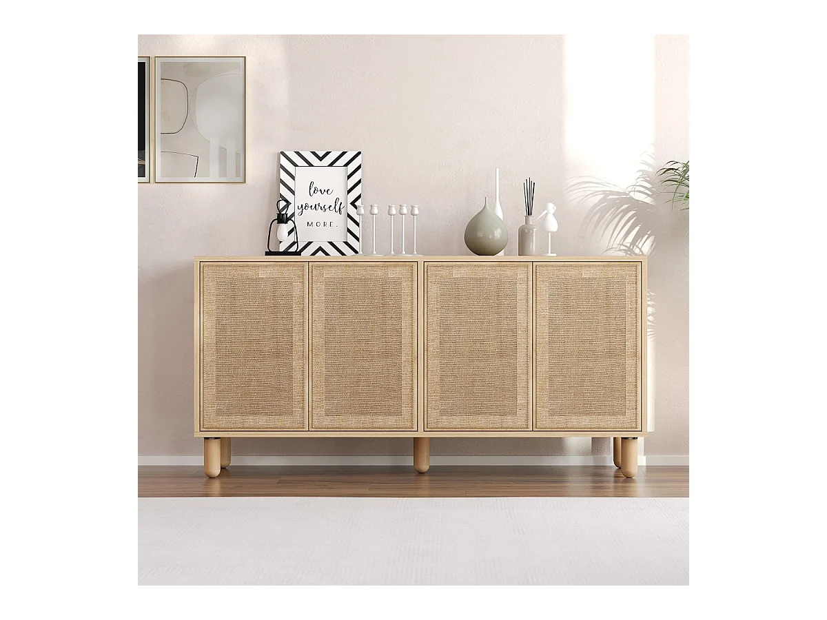Buffet 4 portes tissu en jute LEILA