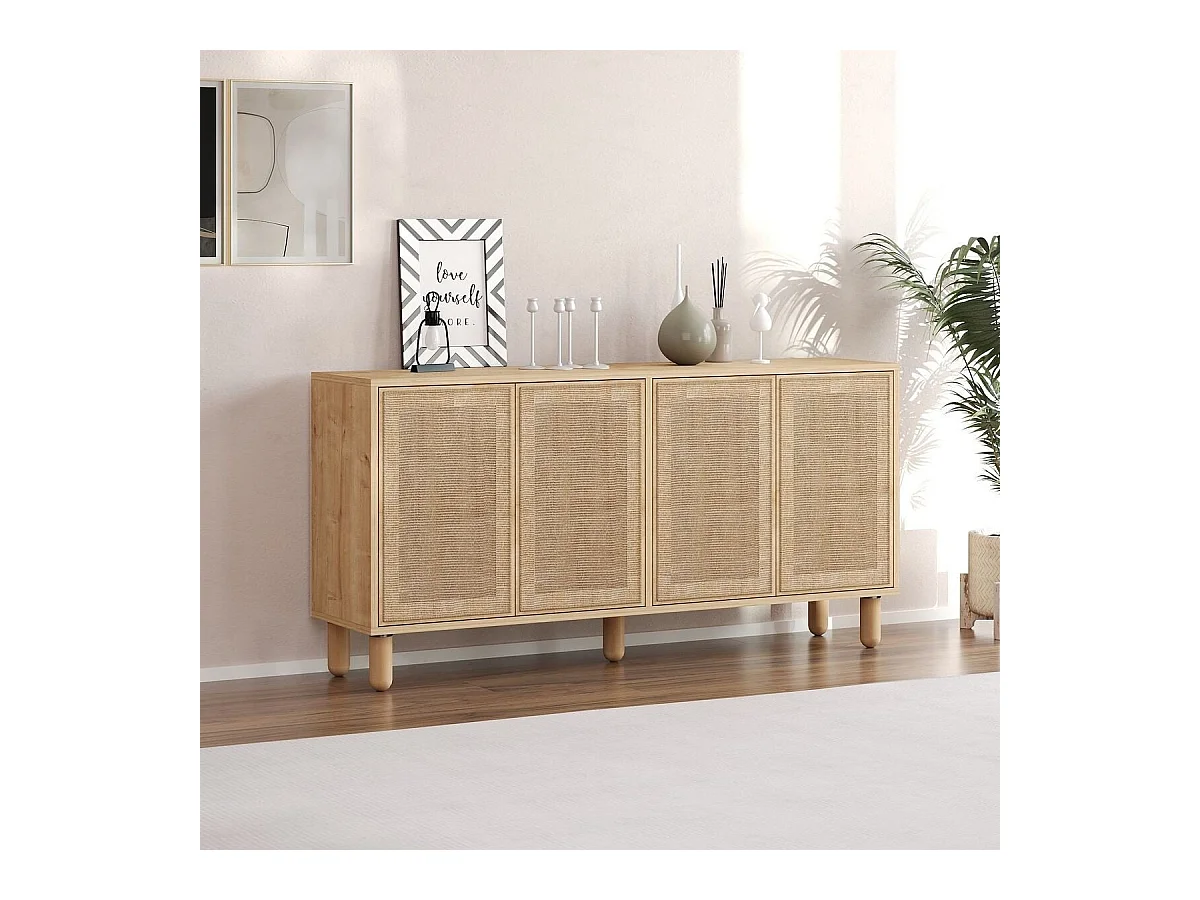 Buffet 4 portes tissu en jute LEILA