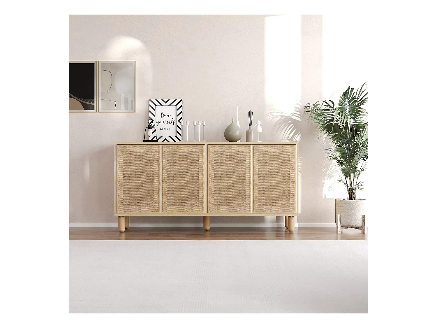 Buffet 4 portes tissu en jute LEILA