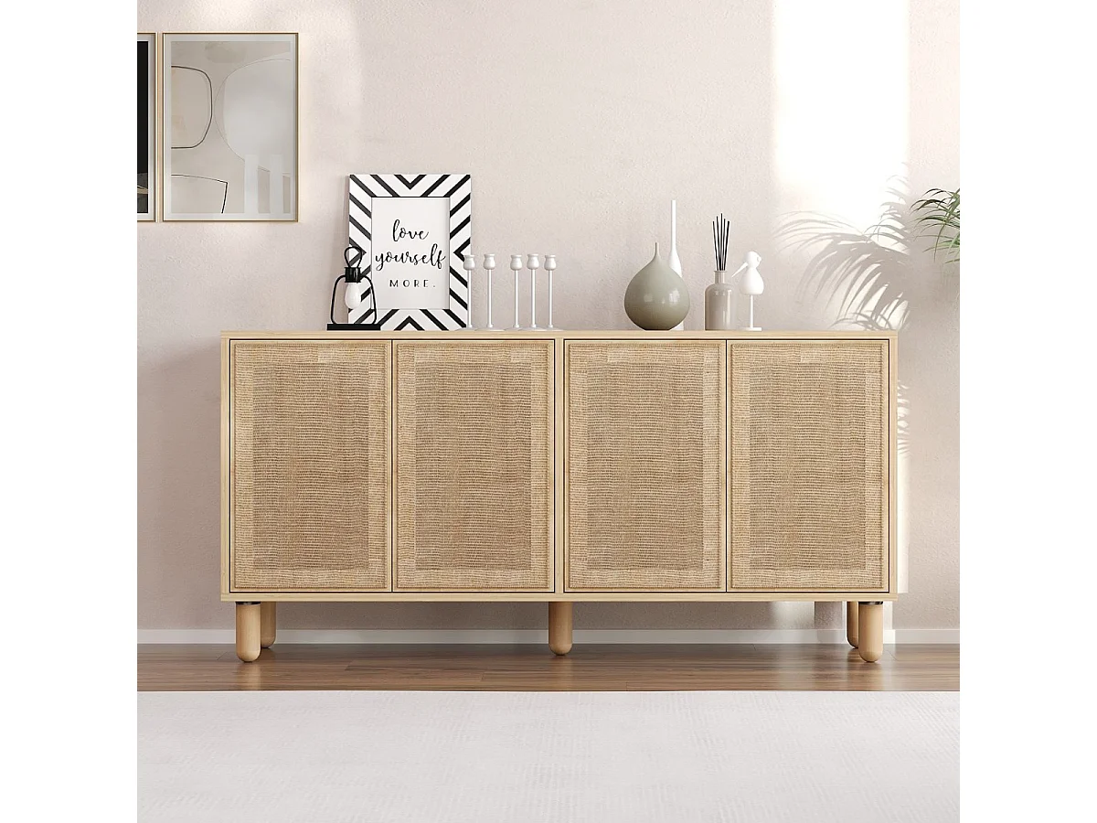 Buffet 4 portes tissu en jute LEILA
