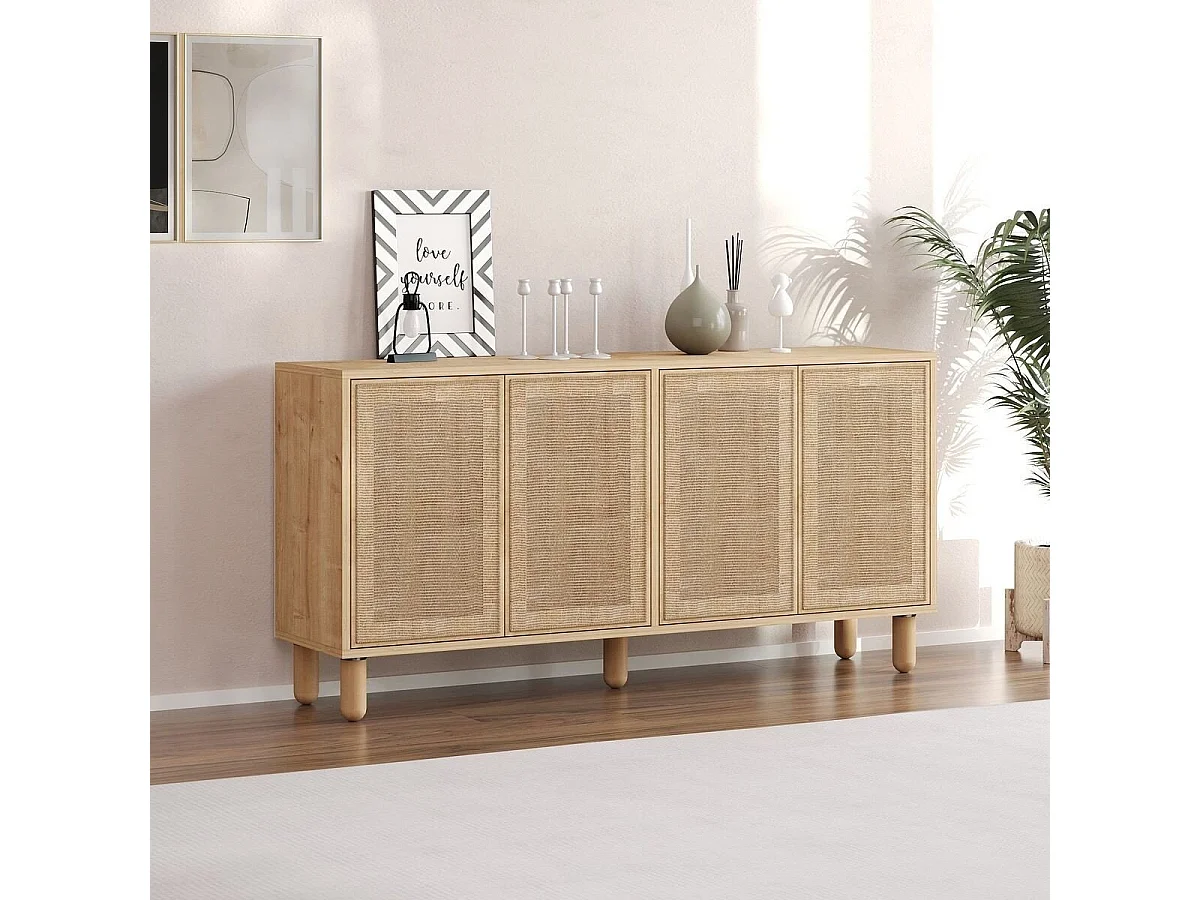 Buffet 4 portes tissu en jute LEILA