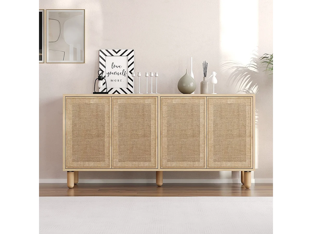 Buffet 4 portes tissu en jute LEILA