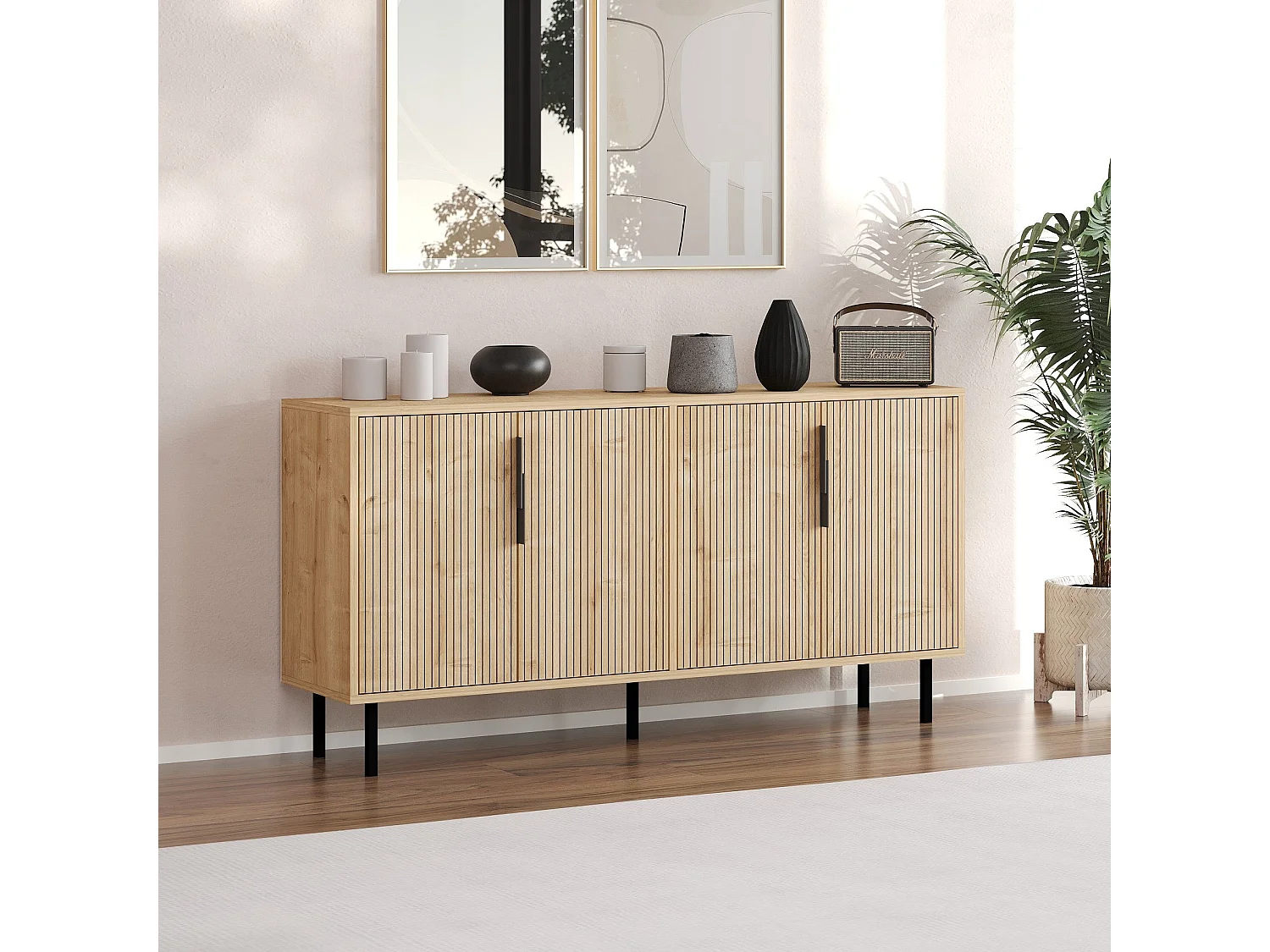 Aparador em Aglomerado – 150 cm x 75 cm x 36 cm – Carvalho Safira