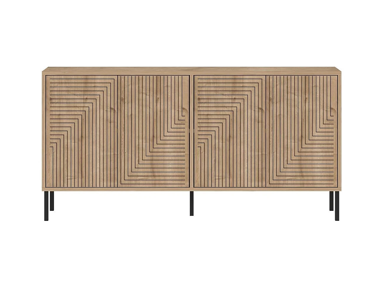 Aparador de aglomerado – 150 cm x 75 cm x 36 cm – Roble Zafiro – Aglomerado recubierto de melamina