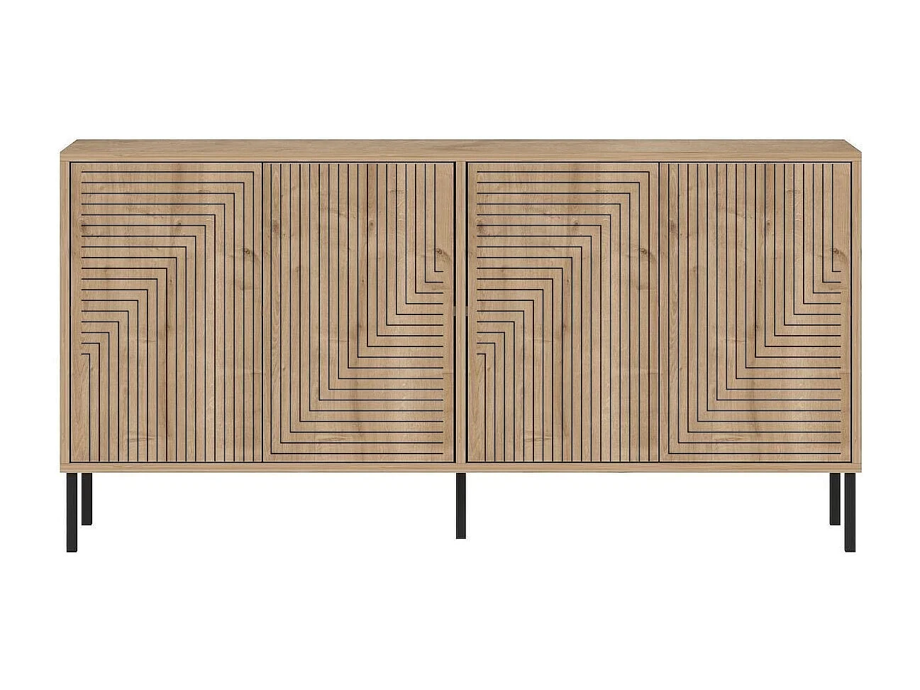 Aparador de Aglomerado – 150cm x 75cm x 36cm – Carvalho Safira – Aglomerado revestido de melamina