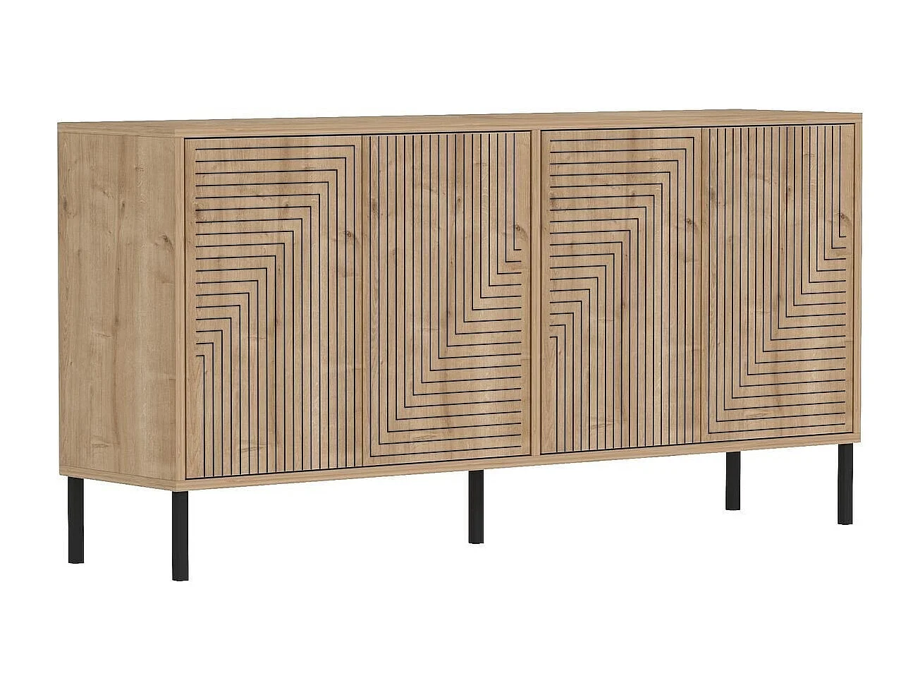 Aparador de Aglomerado – 150cm x 75cm x 36cm – Carvalho Safira – Aglomerado revestido de melamina