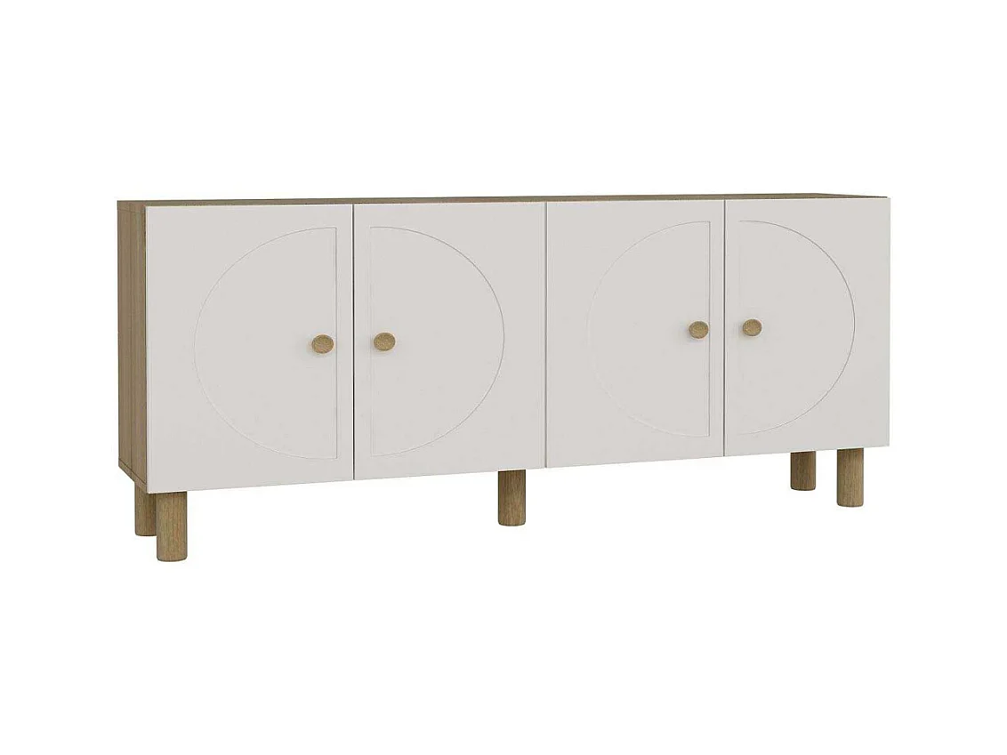 Buffet 4 portes en aggloméré Inci Bohem Blanc